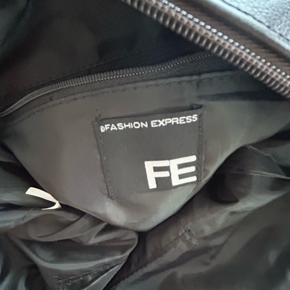 Vintage Houndstooth Fashion Express Brown Cream Satchel Bag Purse Heart Pocket - Picture 8 of 14